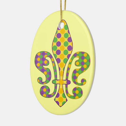 Mardi Gras Fleur de stippen Keramisch Ornament (Links)