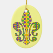 Mardi Gras Fleur de stippen Keramisch Ornament (Voorkant)