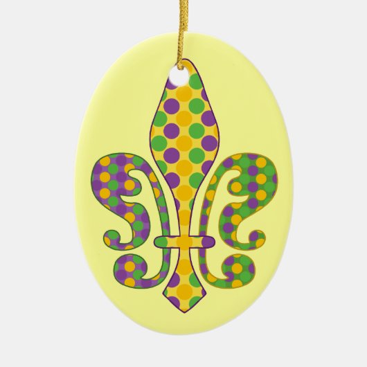 Mardi Gras Fleur de stippen Keramisch Ornament (Voorkant)