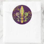 Mardi Gras Fleur de Stippen Ronde Sticker (Tas)