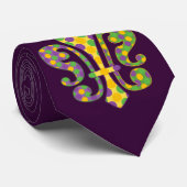 Mardi Gras Fleur de Stippen Stropdas (Opgerold)