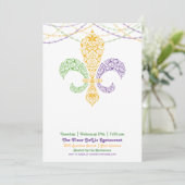 Mardi Gras Fleur DeLis Feest 2 Kaart (Staand voorkant)