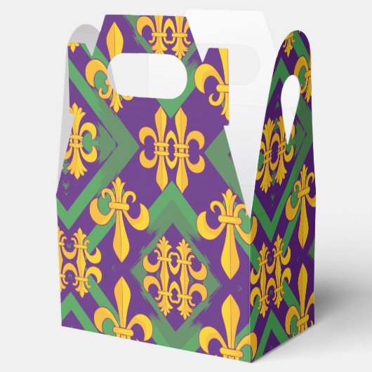 Mardi gras fleur di Lis Bedankdoosjes (Geopend)