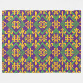 Mardi gras fleur di Lis Fleece Deken (Voorkant (Horizontaal))