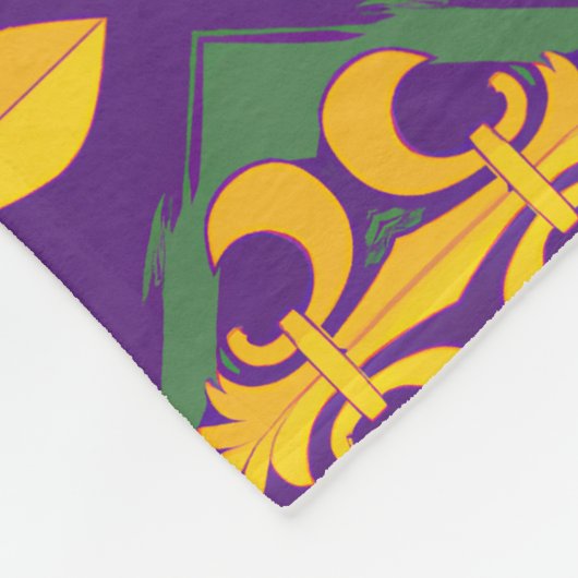 Mardi gras fleur di Lis Fleece Deken (Hoek)