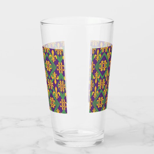 Mardi gras fleur di Lis Glas (Links)