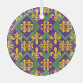 Mardi gras fleur di Lis Glas Ornament (Voorkant)