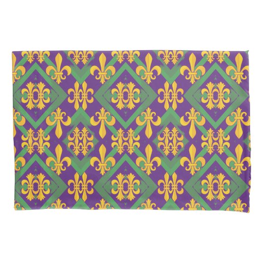 Mardi gras fleur di Lis Kussensloop (Voorkant)