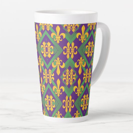 Mardi gras fleur di Lis Latte Mok (Rechterhoek)