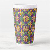 Mardi gras fleur di Lis Latte Mok (Voorkant)