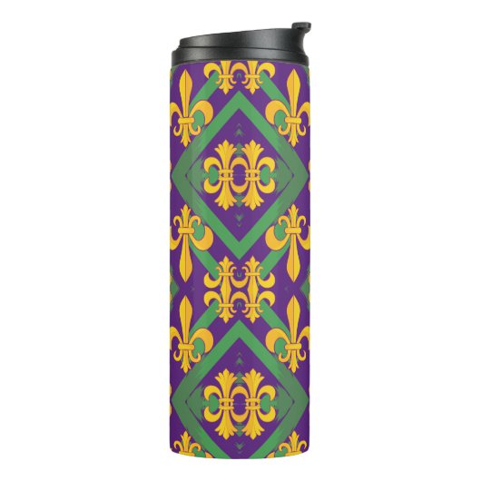 Mardi gras fleur di Lis Thermosbeker (Gedraaid links)