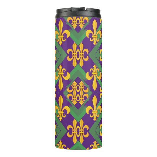 Mardi gras fleur di Lis Thermosbeker (Achterkant)