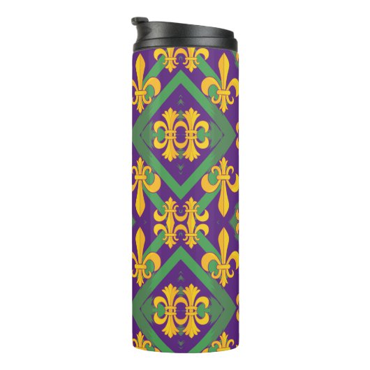 Mardi gras fleur di Lis Thermosbeker (Geroteerd rechts)