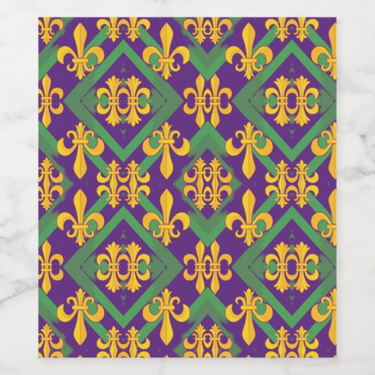 Mardi gras fleur di Lis Wijn Etiket (Enkel label)