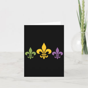 Mardi Gras Fleur Grappig Schattige Retro Mardi Gra Kaart