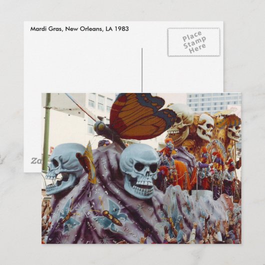 Mardi Gras Float Briefkaart (Voorkant / Achterkant)
