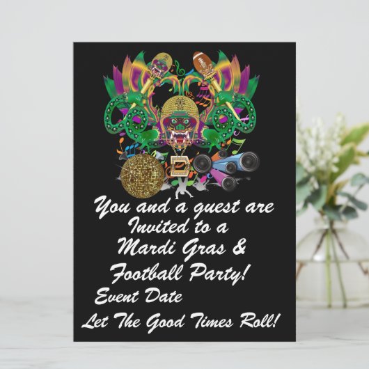 Mardi Gras & Football 6,5 x 8,75-inch Uitzicht Ver Kaart (Staand voorkant)