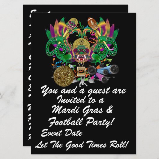 Mardi Gras & Football 6,5 x 8,75-inch Uitzicht Ver Kaart (Voorkant / Achterkant)