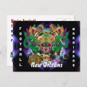 Mardi Gras Football King Uitzicht Hints alstublief Uitnodiging Briefkaart (Voorkant / Achterkant)
