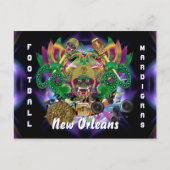 Mardi Gras Football King Uitzicht Hints alstublief Uitnodiging Briefkaart (Voorkant)