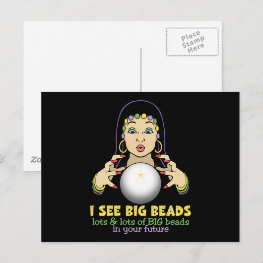 Mardi Gras Fortune Teller Briefkaart (Voorkant / Achterkant)