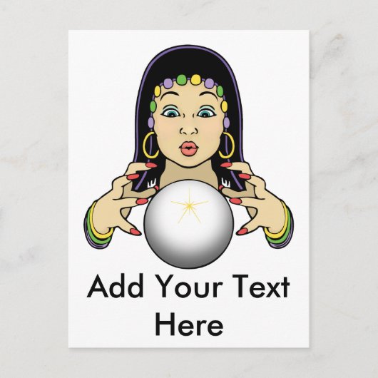 Mardi Gras Fortune Teller Briefkaart (Voorkant)