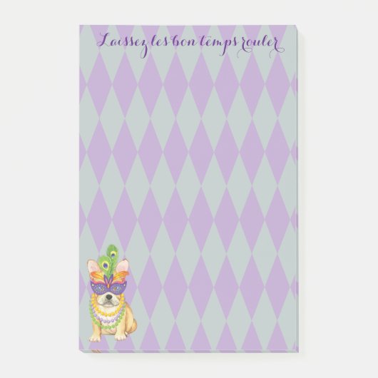 Mardi Gras Frenchie Post-it® Notes (Voorkant)