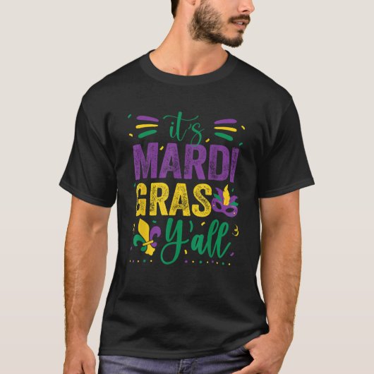 Mardi Gras Fun 2025 Mardi Gras Y alle Mannen vrouw T-shirt (Voorkant)
