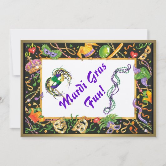 Mardi Gras Fun Uitnodiging (Voorkant)