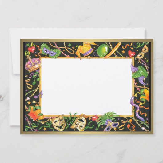 Mardi Gras Fun Uitnodiging (Achterkant)