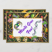 Mardi Gras Fun Uitnodiging (Voorkant / Achterkant)