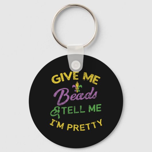 Mardi Gras Funny Beads Unique New Orleans Gift Sleutelhanger (Voorkant)