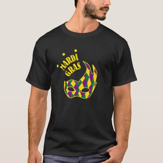 Mardi Gras, Funny Cute Mask Celebration Party Gif T-shirt (Voorkant)