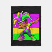 Mardi Gras Funny Dabbing Black Boy Jester Hat Kid Fleece Deken (Voorkant)
