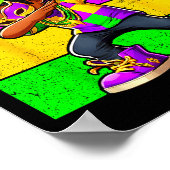 Mardi Gras Funny Dabbing Black Boy Jester Hat Kid Poster (Hoek)
