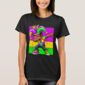 Mardi Gras Funny Dabbing Black Boy Jester Hat Kid  T-shirt (Voorkant)