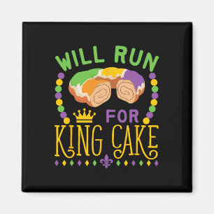Mardi Gras gaat voor King Cake Funny Ru Magneet