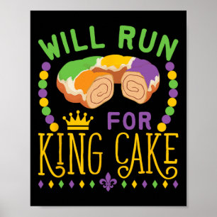 Mardi Gras gaat voor King Cake Funny Ru Poster