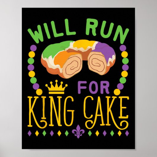 Mardi Gras gaat voor King Cake Funny Ru Poster (Voorkant)