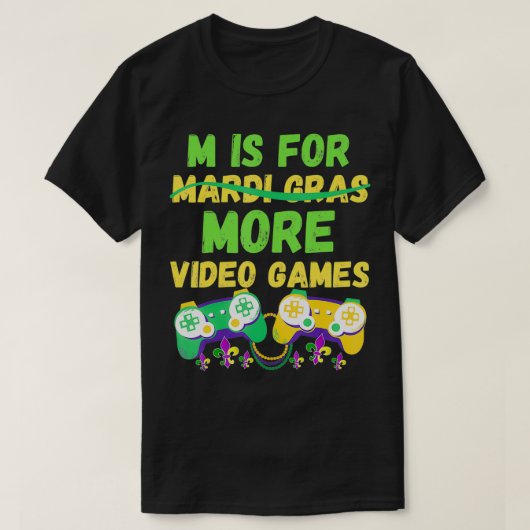 Mardi Gras Gamers Video Games Controller Son Kids  T-shirt (Design voorkant)