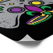 Mardi Gras Gaming Controller Gamer Mannen Boys Kin Poster (Hoek)