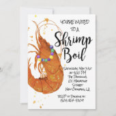 Mardi Gras garnalen kookuitnodiging Kaart (Voorkant)