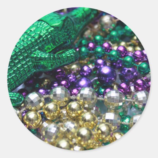 Mardi Gras Gator Beads Stickers (Voorkant)