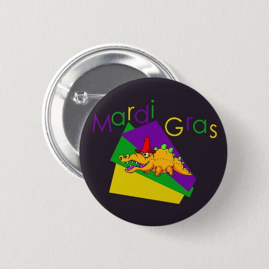 Mardi Gras Gator Button (Voorkant /achterkant)