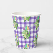 Mardi Gras Gator en Gingham Paper cup Papieren Bekers (Voorkant)