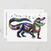 Mardi Gras Gator Kaart (Voorkant / Achterkant)