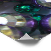Mardi Gras Gator krads afdrukken Poster (Hoek)