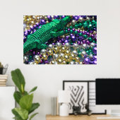 Mardi Gras Gator krads afdrukken Poster (Thuiskantoor)