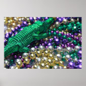 Mardi Gras Gator krads afdrukken Poster (Voorkant)