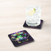 Mardi Gras Gator ontwerp Bier Onderzetter (Rechterzijde)